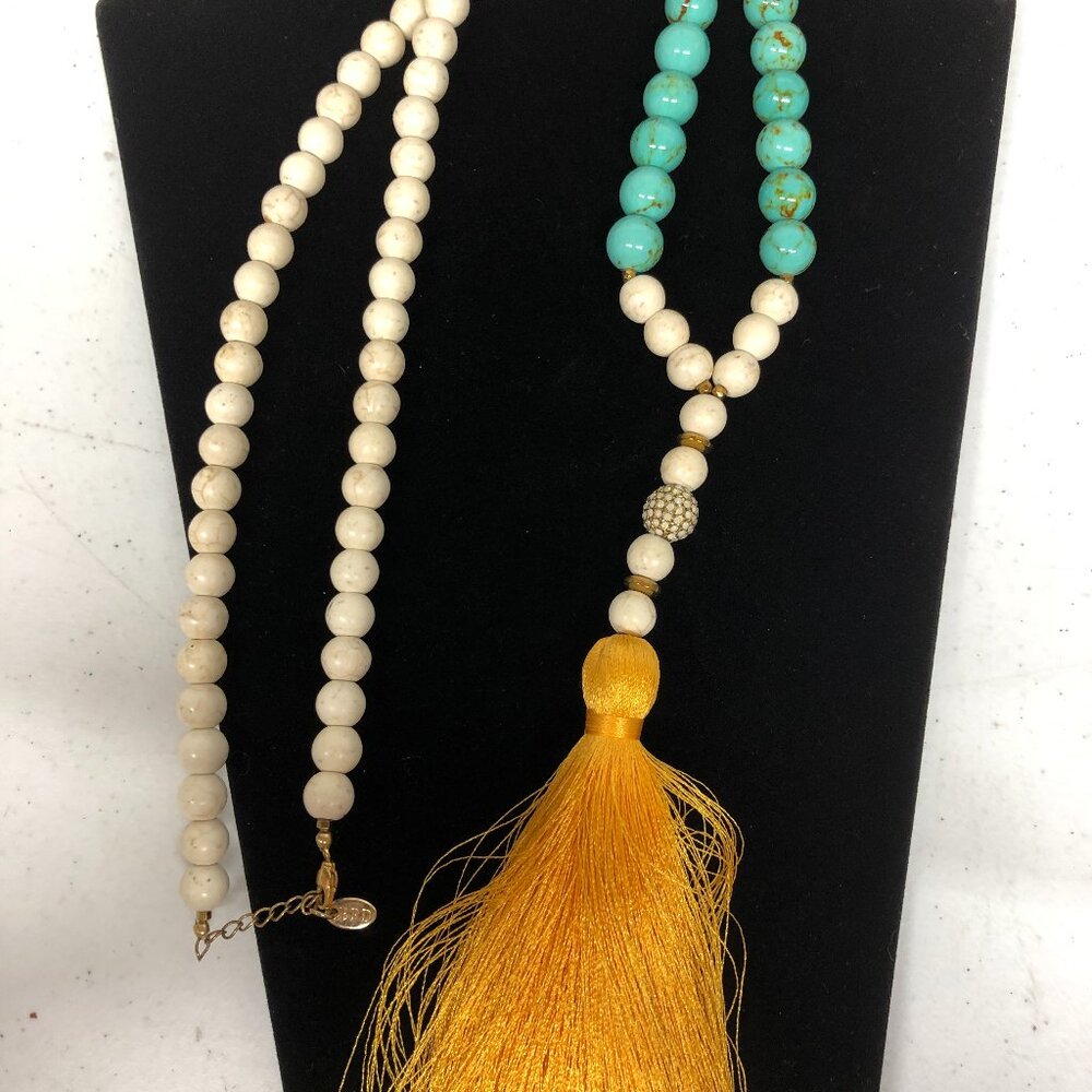 Betsy Pittard Designs Beaded Necklace with Tassel Pendant